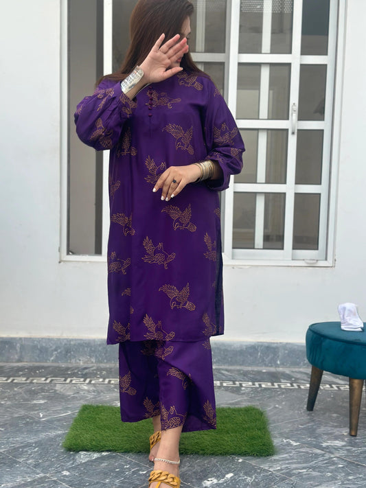 Purple Sparrow Style 2Pc Arabic Lawn Stitched