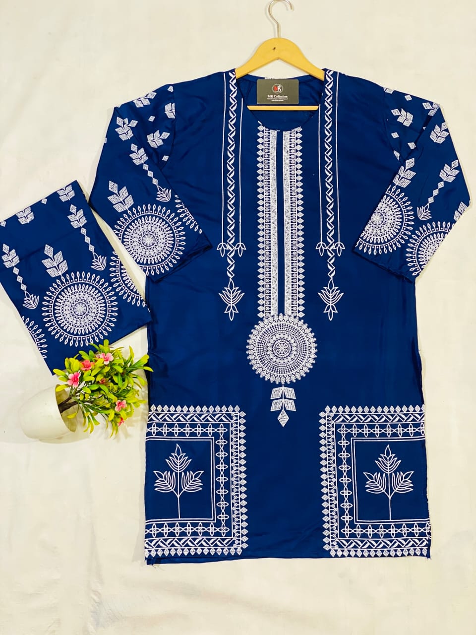Sapphire Viral Block Print 2Pc-Linen