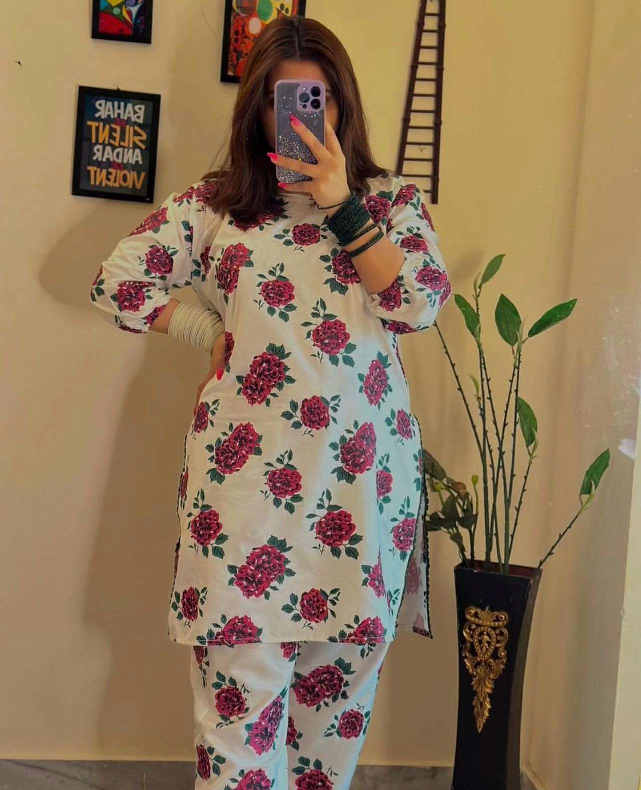 Gulab Stitched 2Pc Linen Suit
