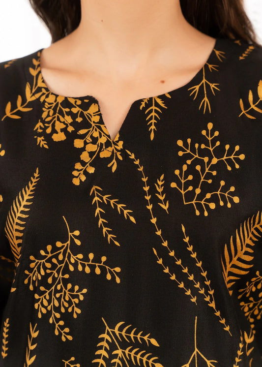 Petal Design Lilen 2Pc Block Print-Stitched