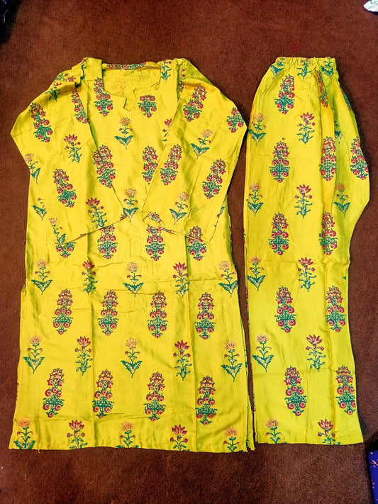 Olive Green 3D Print Arabic Lawn Stitched