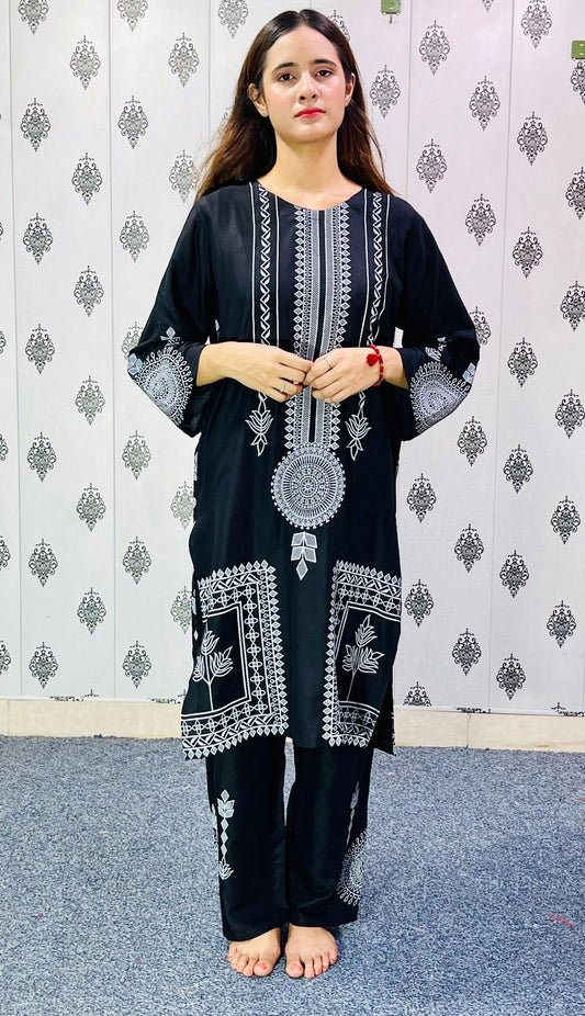 Sapphire Viral Block Print 2Pc-Linen