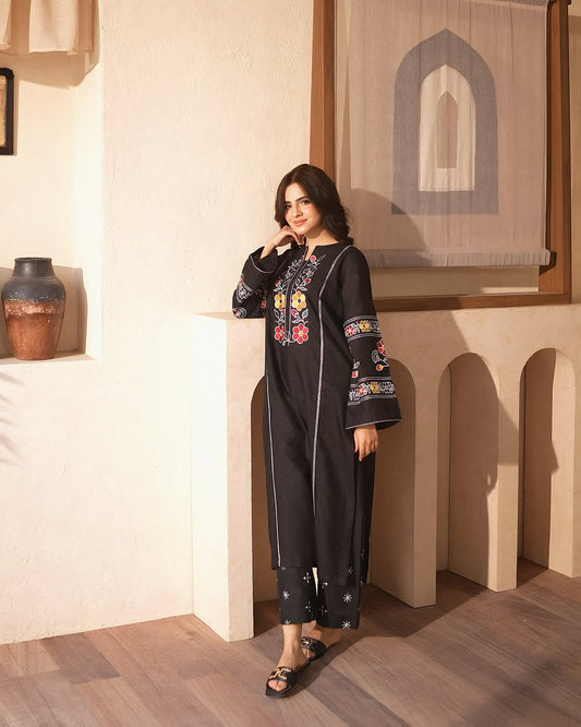 Cottage Embroidered Long Length 2-Piece Suit - Elahi Noor.com