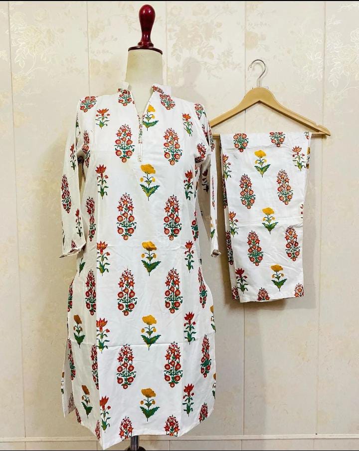 3D Flower Print Stitched Arabic Lawn Suit