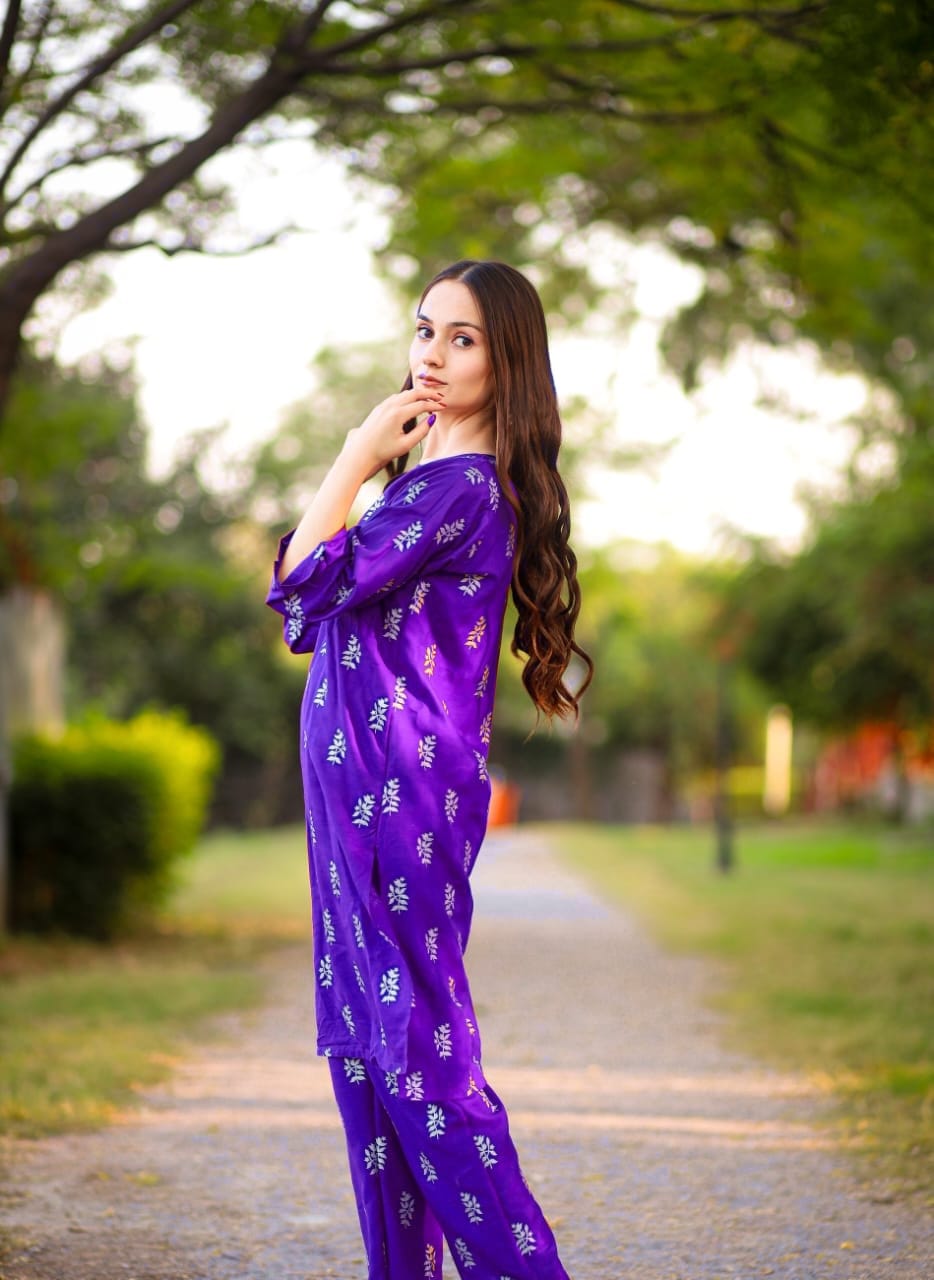 Block Print 2Pc Stitched Arabic Lawn