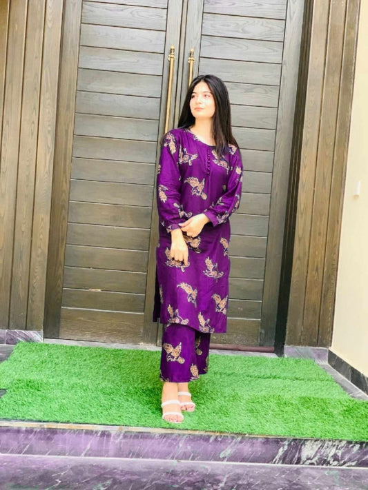 Purple Sparrow Style 2Pc Arabic Lawn Stitched