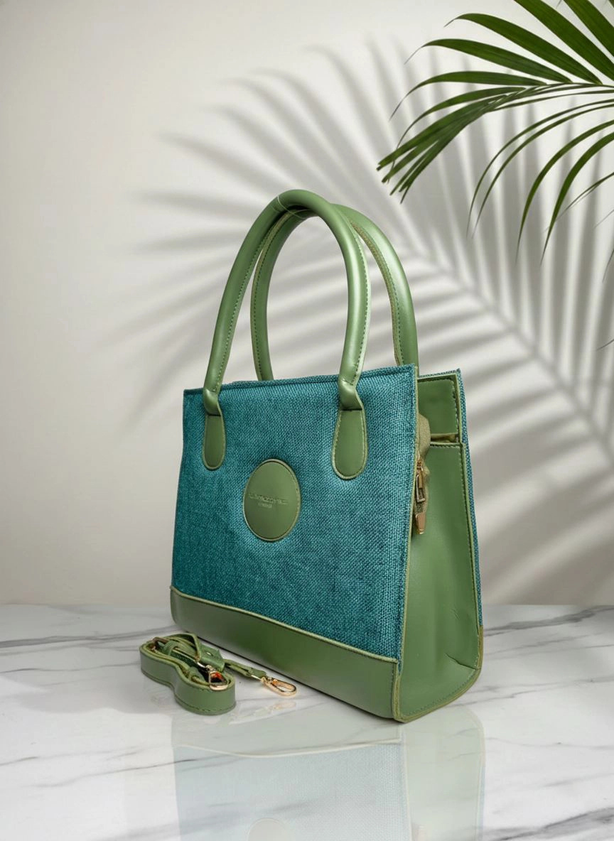 TEAL GREEN HAND BAG
