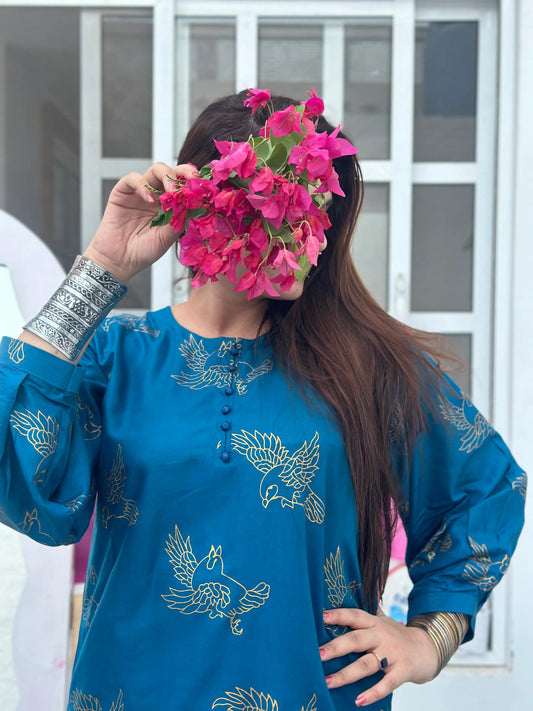 Zinc Sparrow Style 2Pc Arabic Lawn Stitched