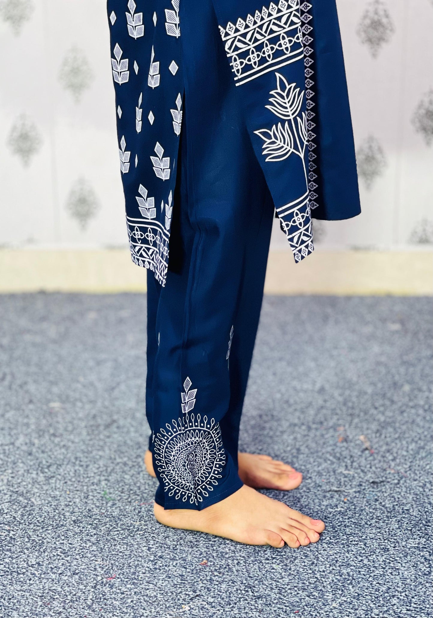 Sapphire Viral Block Print 2Pc-Linen