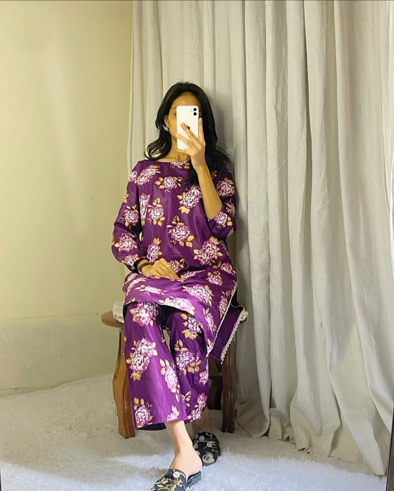 Gulab Stitched 2Pc Linen Suit