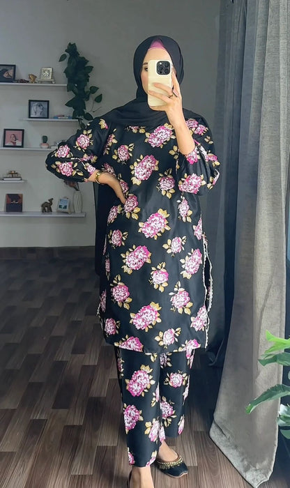 Gulab Stitched 2Pc Linen Suit