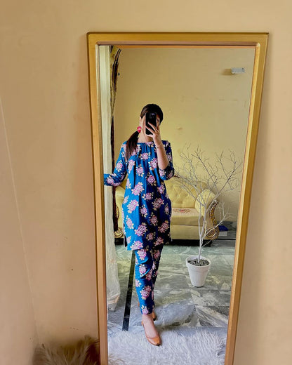 Gulab Stitched 2Pc Linen Suit