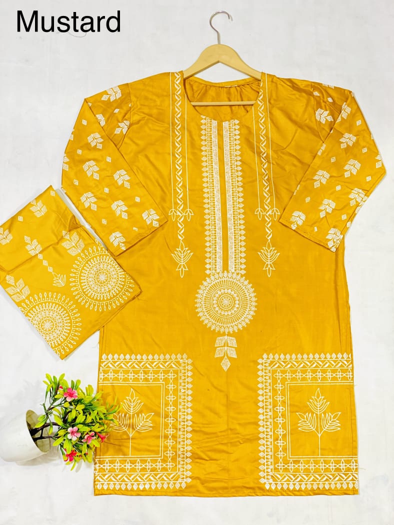 Sapphire Viral Block Print 2Pc-Linen