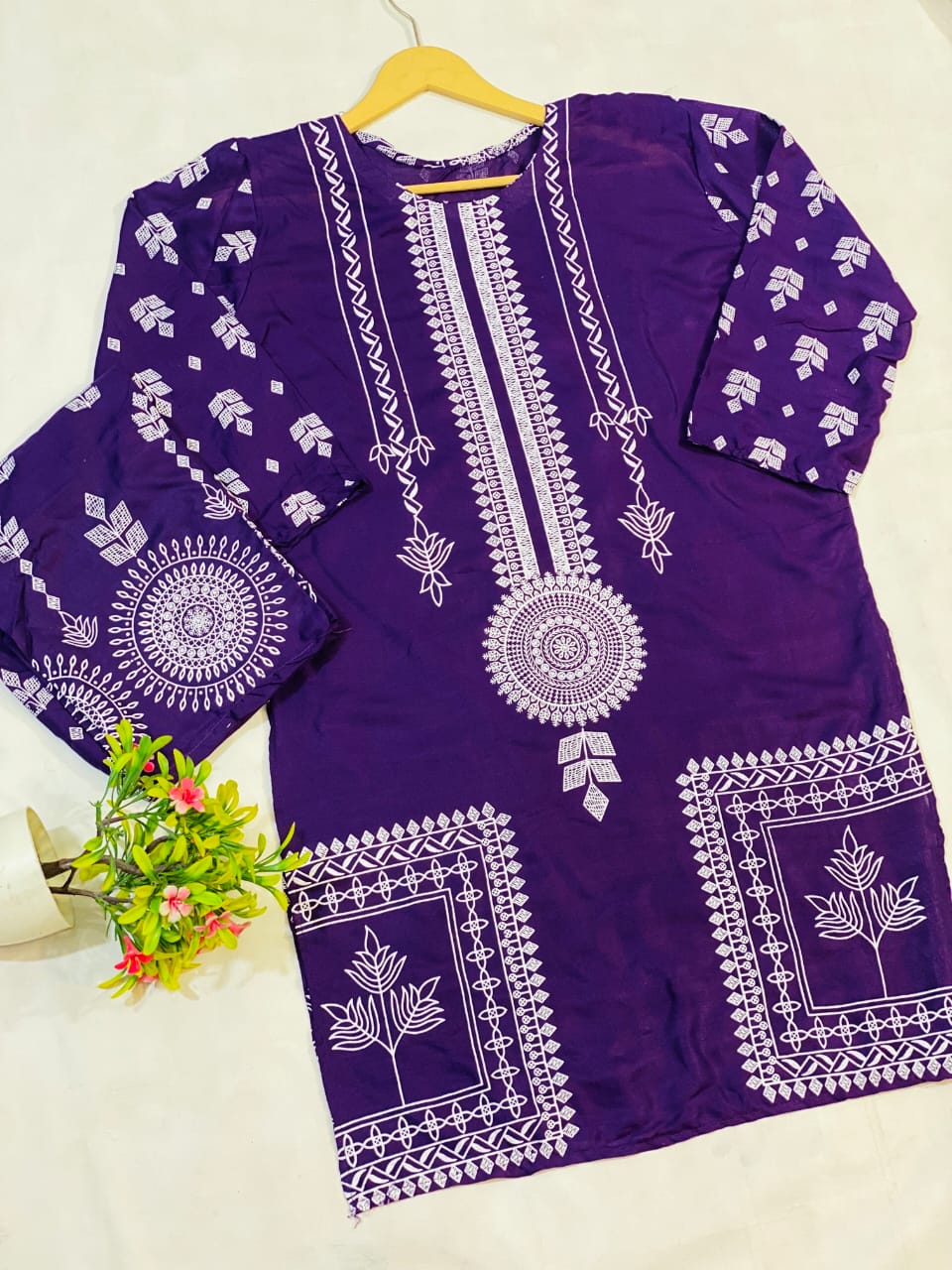 Sapphire Viral Block Print 2Pc-Linen