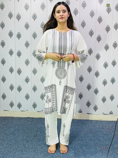 Sapphire Viral Block Print 2Pc-Linen