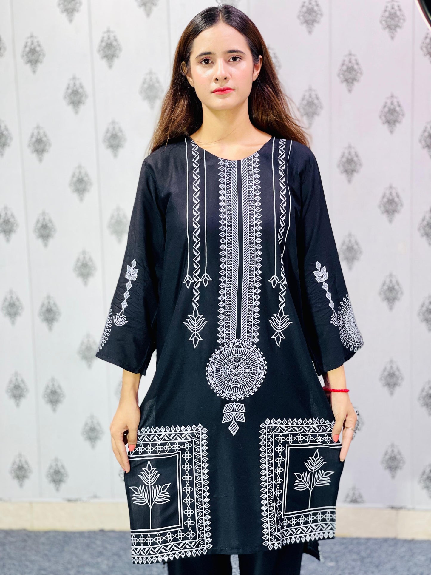 Sapphire Viral Block Print 2Pc-Linen