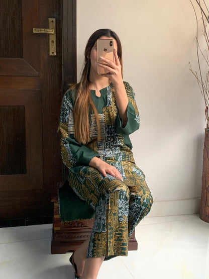 Mountain Design Arabic Lawn Stitched-2Pc