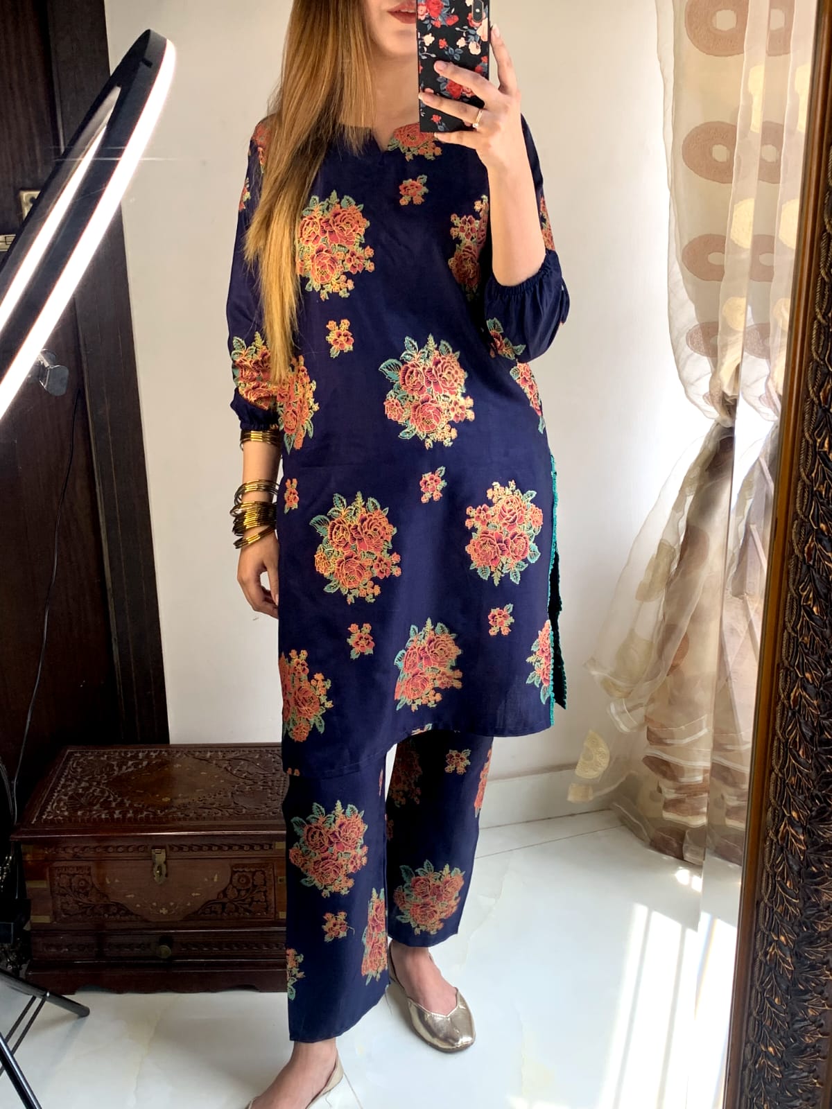 Gulaab 3D Block Print 2Pcs Arabic Lawn Stitched
