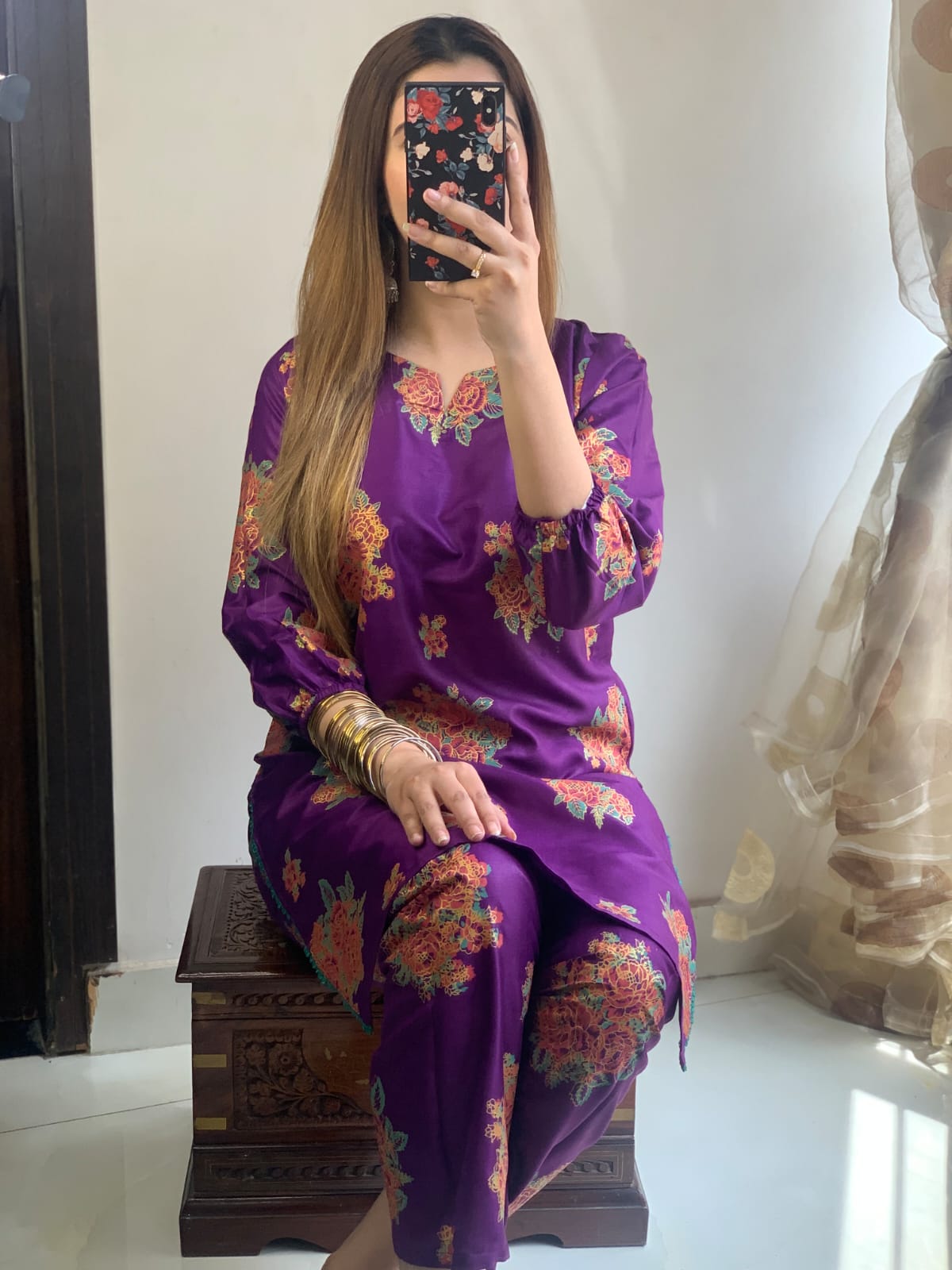 Gulaab 3D Block Print 2Pcs Arabic Lawn Stitched