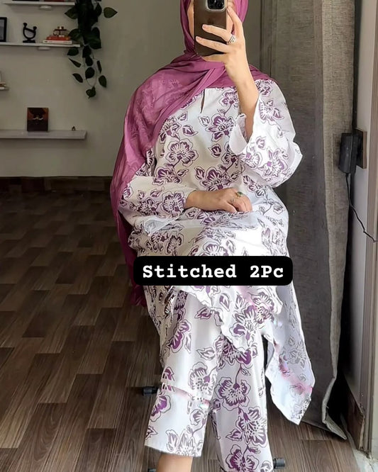 Rangoon Print 2Pcs Stitched Arabic Lawn