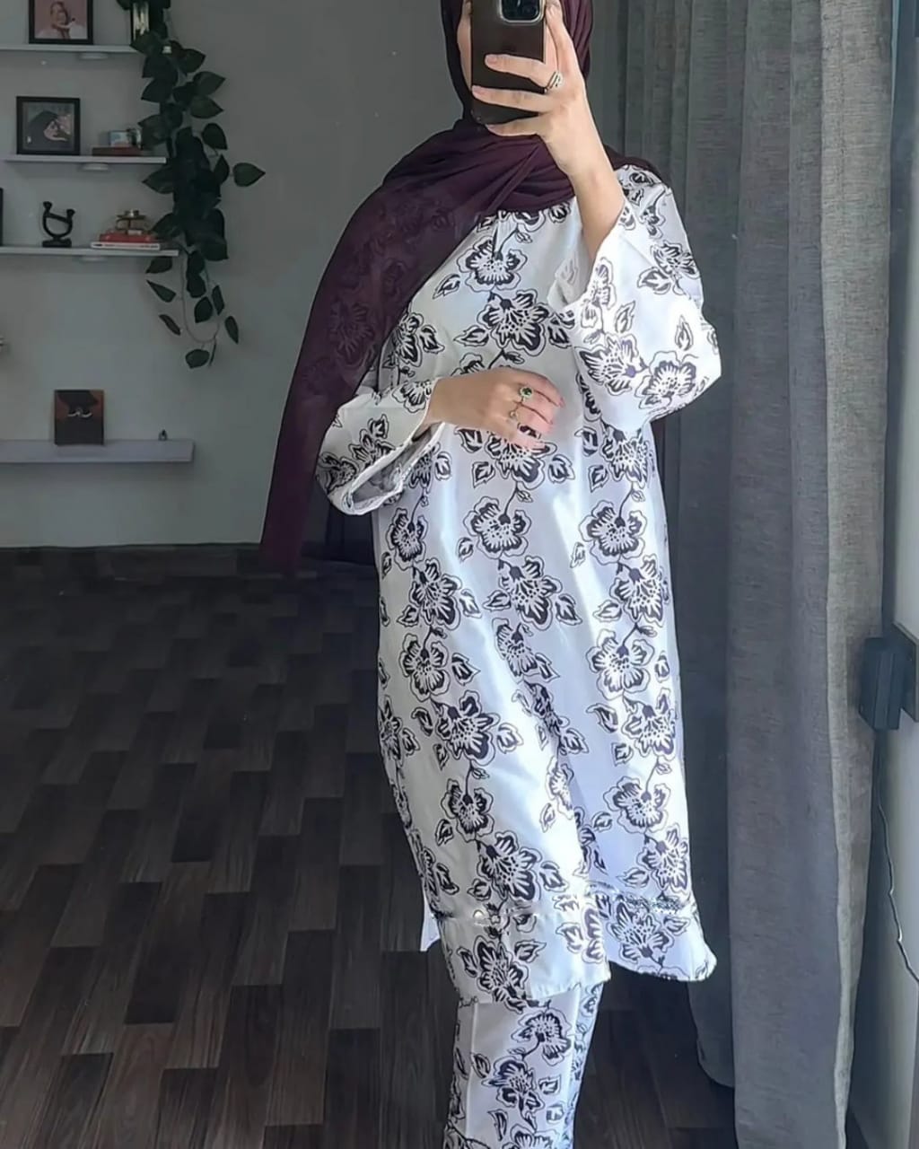 Purple Rangoon Block Print 2Pc Stitched-Arabic Lawn