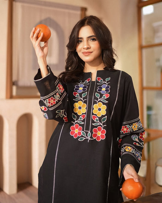 Cottage Embroidered Long Length 2-Piece Suit - Elahi Noor.com