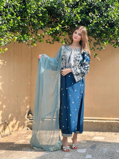 ZARA Emb 3PC – Cotton Lawn-ElahiNoor