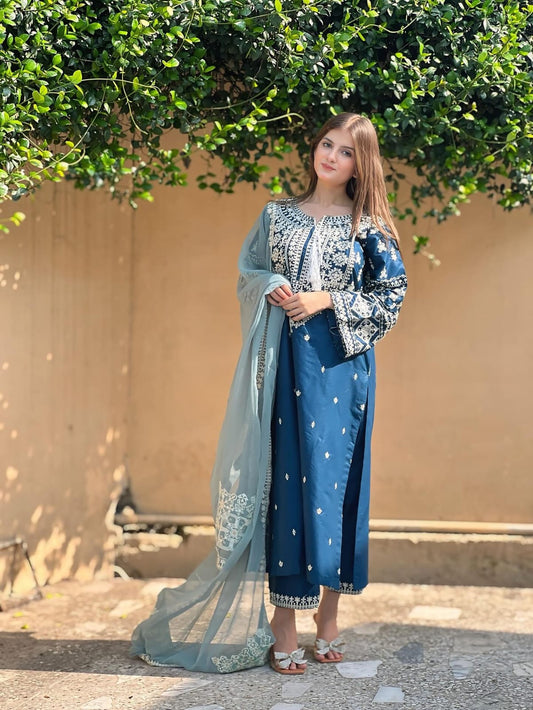 ZARA Emb 3PC – Cotton Lawn-ElahiNoor