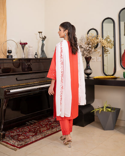 Flame Aura 3Pc – Embroidered Lawn Dress