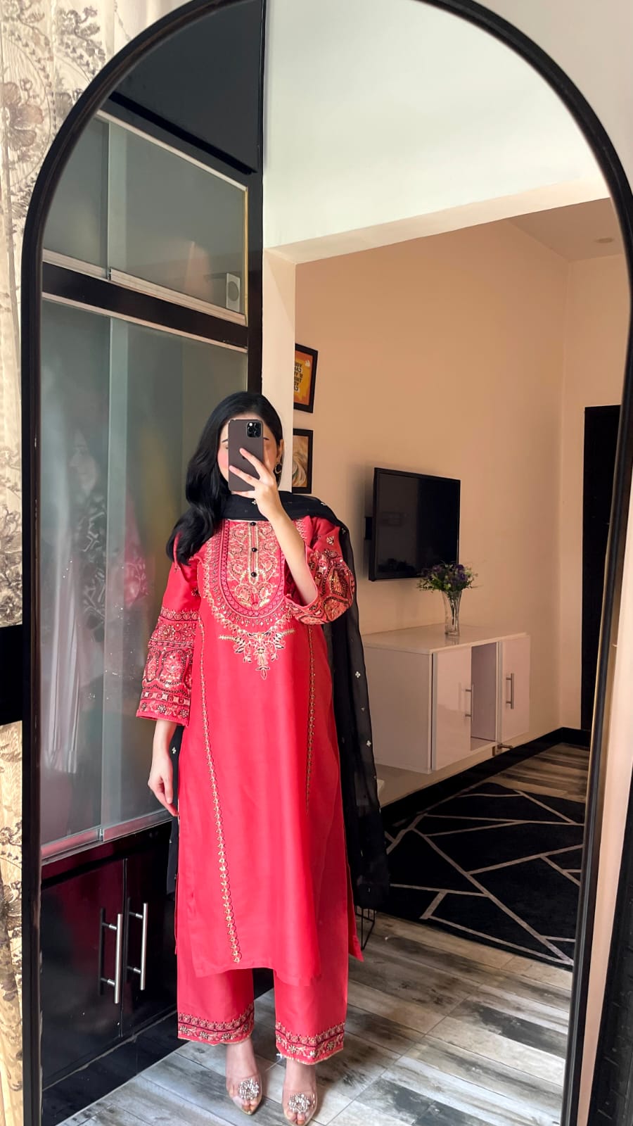 NOOR 3PC – Embroidered Dress