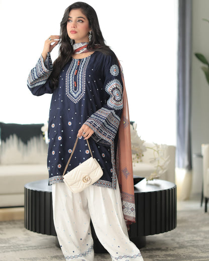 Dastaan Embroidery 3Pc — Premium Farshi Set
