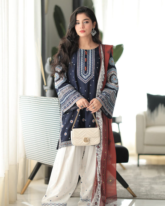 Dastaan Embroidery 3Pc — Premium Farshi Set