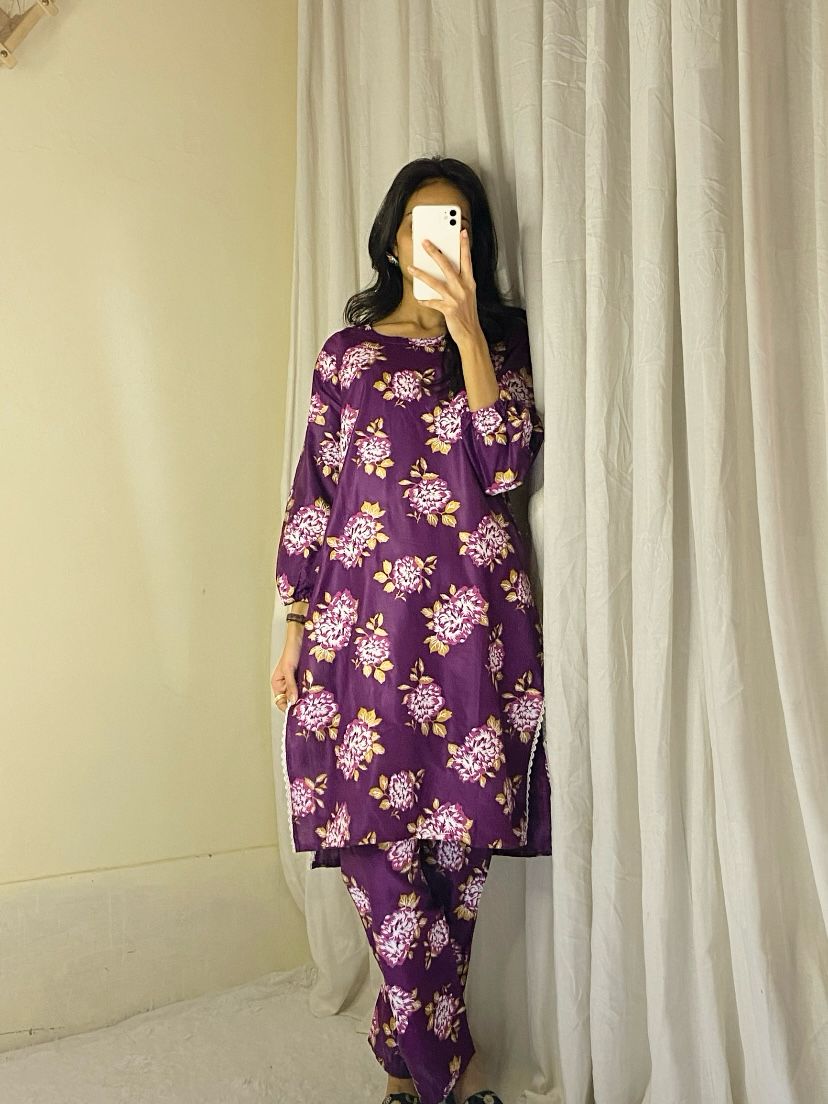Gulab Stitched 2Pc Linen Suit