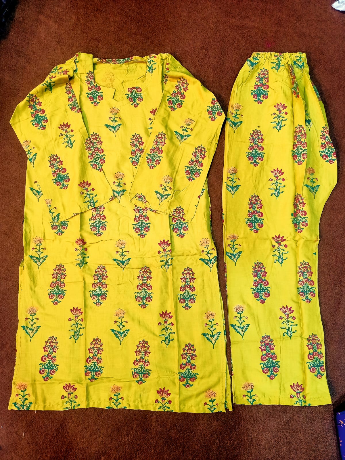 3D Flower Print Stitched Arabic Lawn Suit