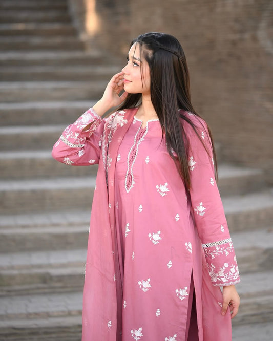 NAZNEEN-Pure Lawn (Stitched 3Pc)