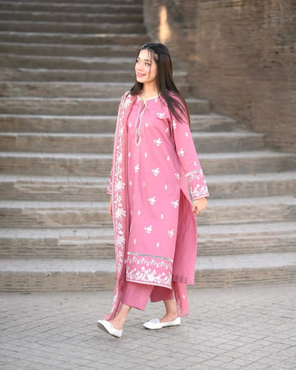 NAZNEEN-Pure Lawn (Stitched 3Pc)