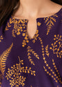 Purple Petal Design Lilen 2Pc Block Print Stitched