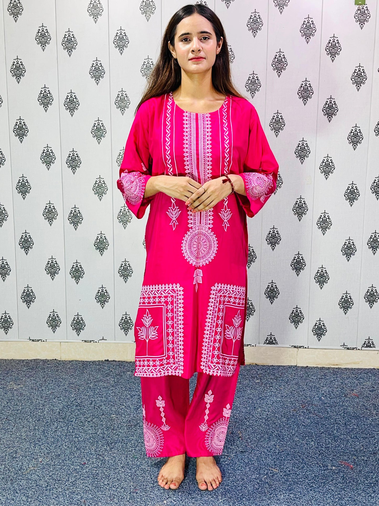 Sapphire Viral Block Print 2Pc-Linen